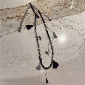 Elegant Black and Silver Beaded Necklace